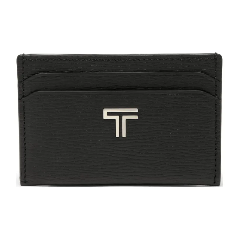 TUMI Pebbled Leather Card Holder Unisex Black-0
