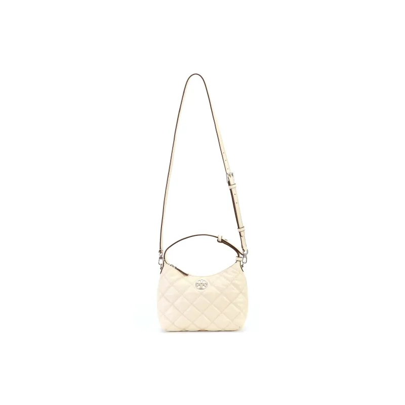 TORY BURCH Leather Shoulder Bag, Portable Crossbody Bag Mini Women's White-0