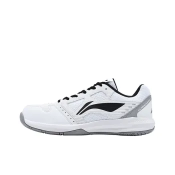 LiNing Feather Anti Slip Wear Resistant Low Top Badminton Shoes Unisex White Black