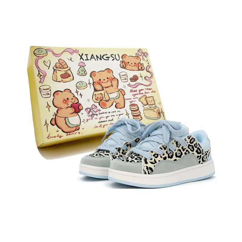 XIANGSU Niche Trendy Fashion Anti Slip Wear Resistant Low Top Skateboard Shoes Women's-25