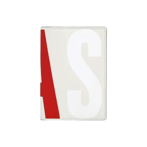 JOSEPH&STACEY Cow Leather Card Holder Women's Red & Beige White