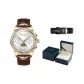 Gold White Dial Belt[High-End Blue Leather Case+Genuine Leather Strap]