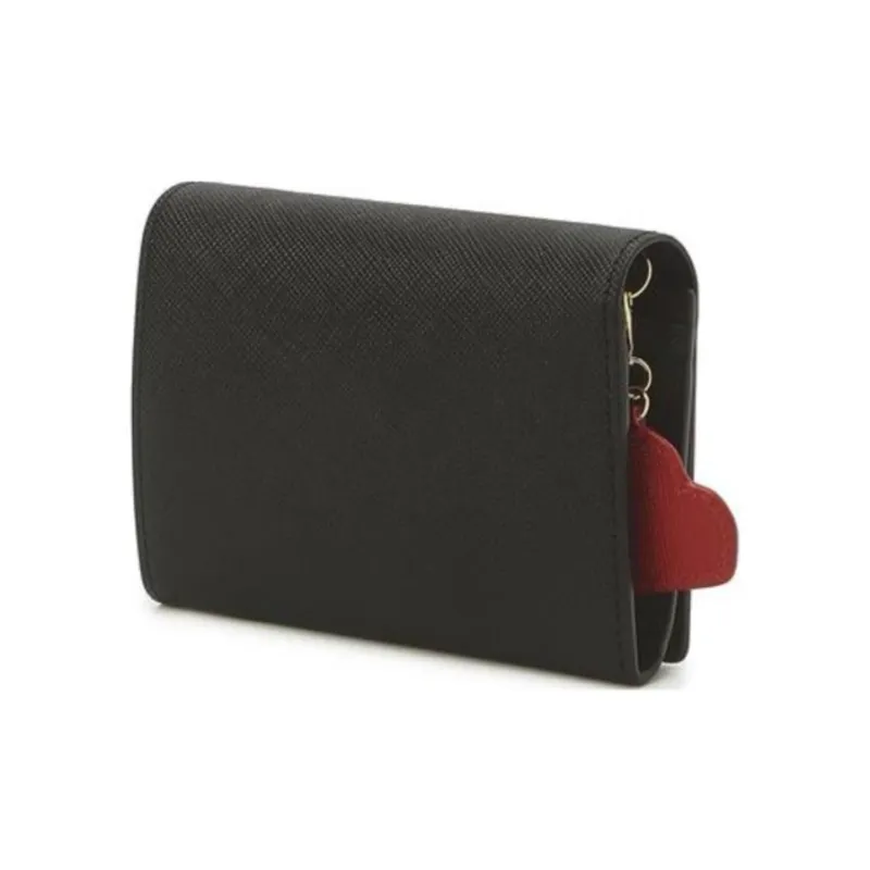 JILL STUART Cow Leather Wallet Women's Black-1
