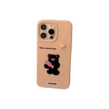 Bean Pink, Pink Heart Black Bear Sticker