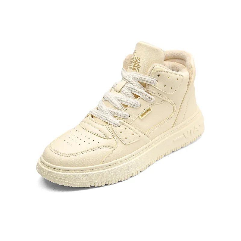 OFFER AITR Thermal Slip Resistant And Abrasion Resistant High Top Skateboard Shoes Men's White Black-31