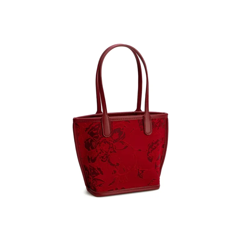 Vigno Synthetic Leather Woolen Handbag Combo Bag Regular Women's Red-36