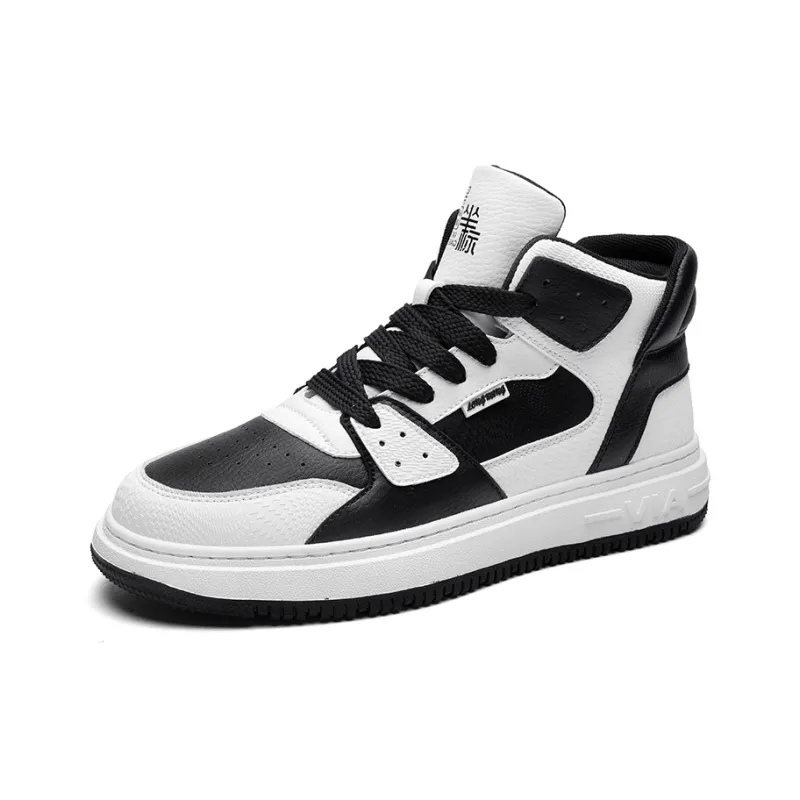 OFFER AITR Thermal Slip Resistant And Abrasion Resistant High Top Skateboard Shoes Men's White Black-1
