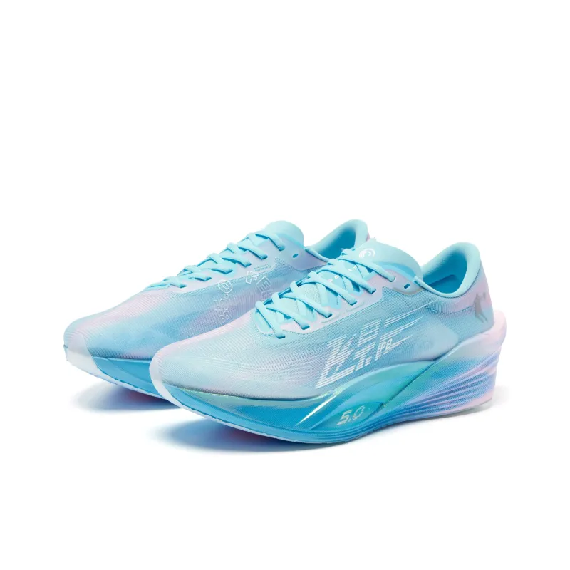 QIAODAN Phantom PB5.0 Running Shoes Men Low Top Cirrus Blue/Cherry Blossom Pink-2