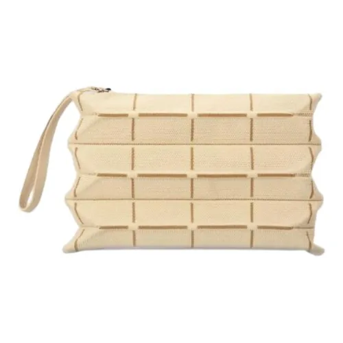 JOSEPH&STACEY Recycled Polyester Clutch Small Size Women's Cookie Beige