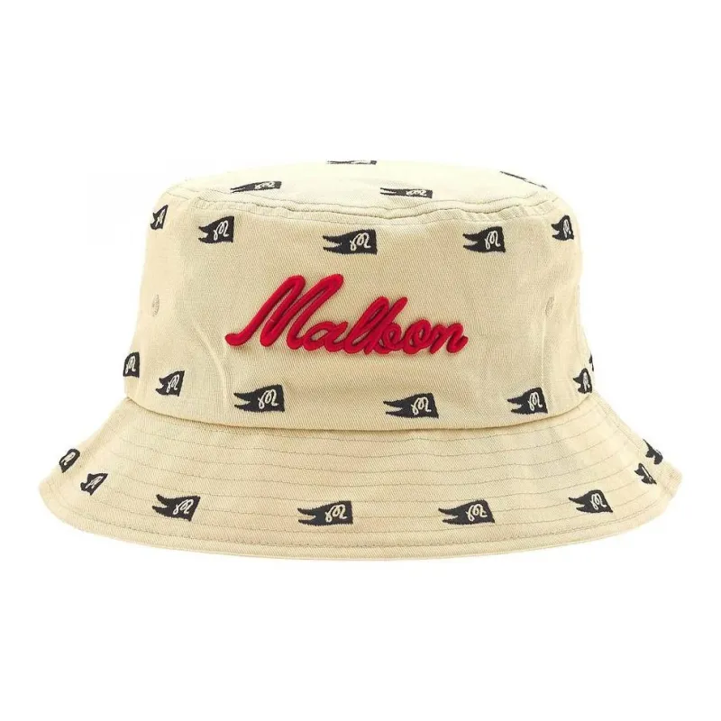 Malbon Golf Cotton Fabric Bucket Hats Men's Yellow-0