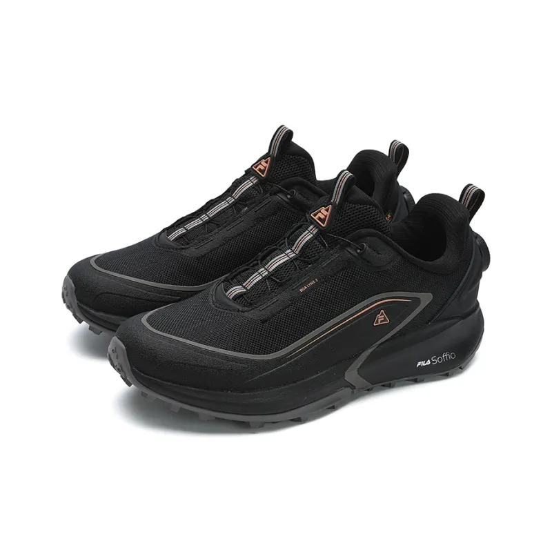 FILA Wear resistant And Lightweight Low Top Running Shoes Women's Black-2