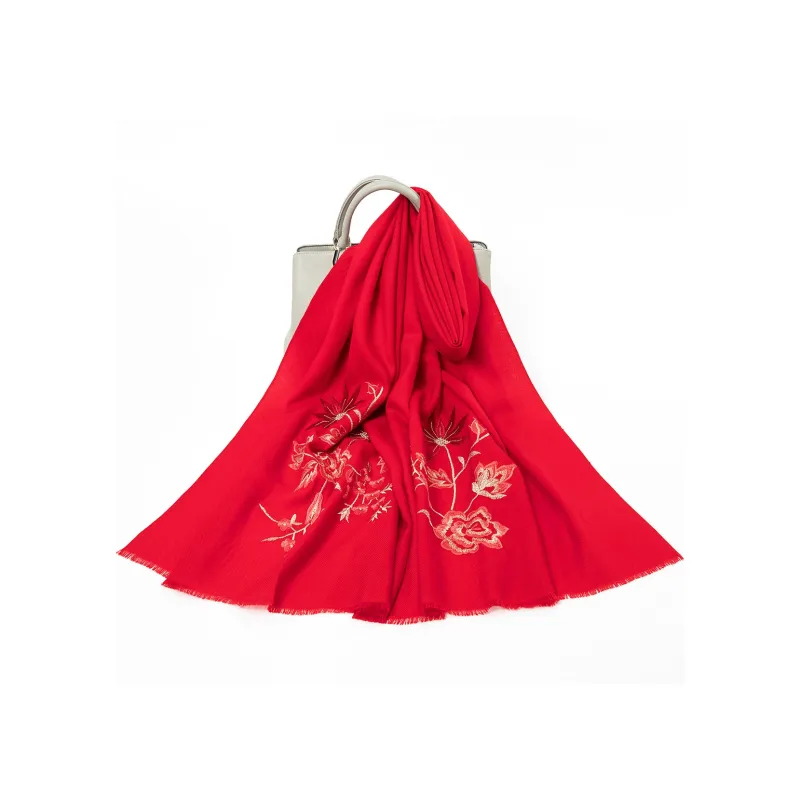 Shanghai Story 100% Sheep Wool Shawls Women's Fragrance Collection 3 Colors Available-11