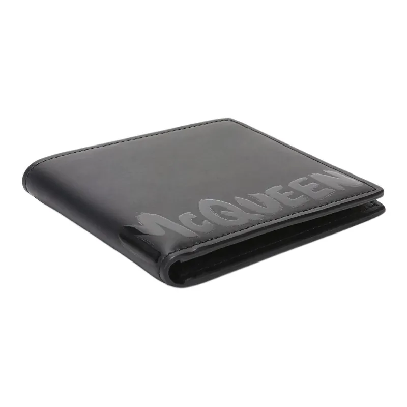 Alexander McQueen Leather Wallet Men's Black-3