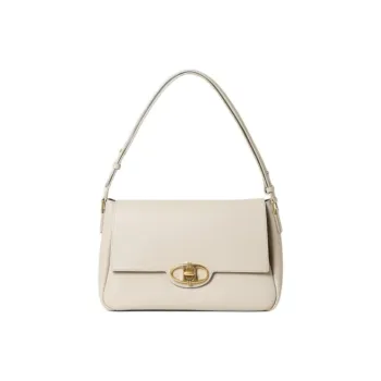 ATHE VANESSABRUNO Cow Leather Shoulder Bag Medium Size Women's Ivory