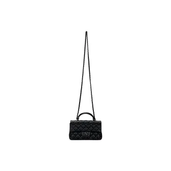 CHANEL Classic Flap CF Leather Crossbody Handbags Women's Black