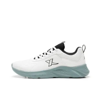 XTEP Non slip Wear resistant Shock Absorption Low Top Casual Running Shoes Men's Sail White Silver Fish Green