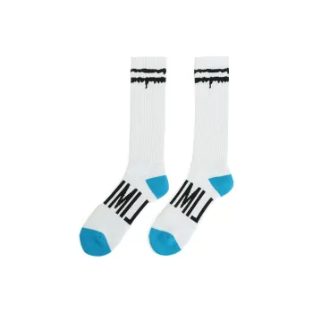 Yohji Yamamoto Knee-High Socks Unisex 1 Pack Blue White