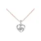 Timeless Heart Necklace[Cross Chain]with White Zircon