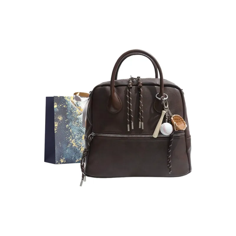 Iman's House PU Backpack Women's Brown/Coffee/Ancora Red/Black-5