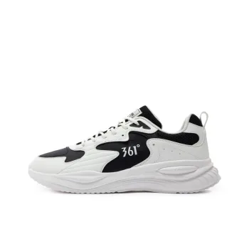 361° Life Collection Cushioning Anti Slip And Wear Resistant Low Top Casual Running Shoes Men's White Black