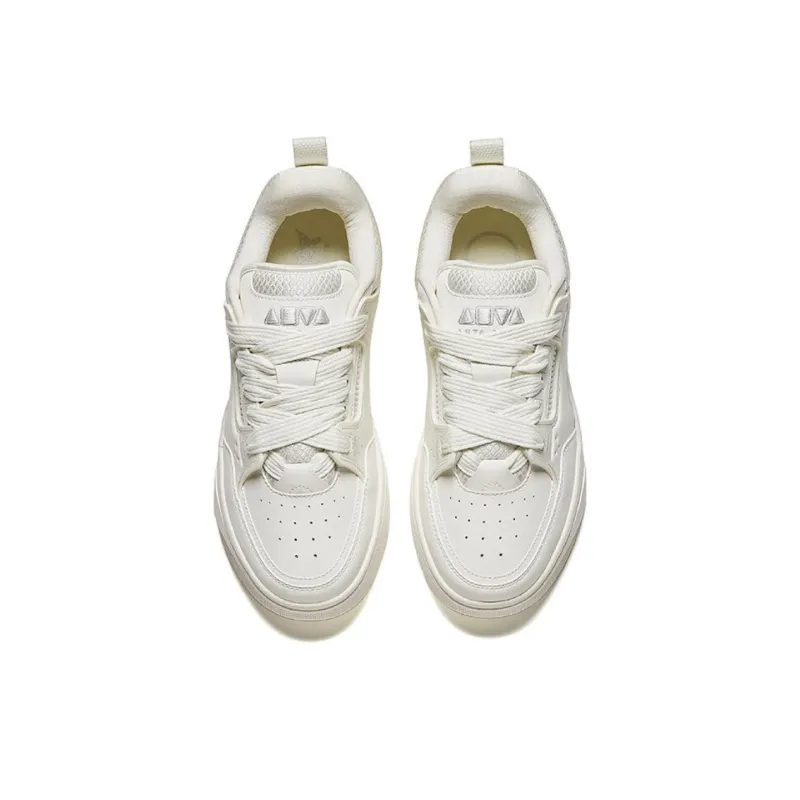 Anta Slip Resistant Cushioning Low Top Skateboard Shoes Men's Ivory White-2