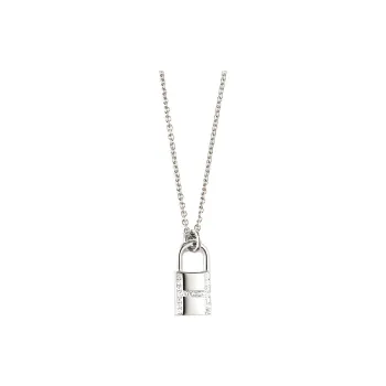 HERMES Kelly Cadenas White Gold Necklaces Women's Silver