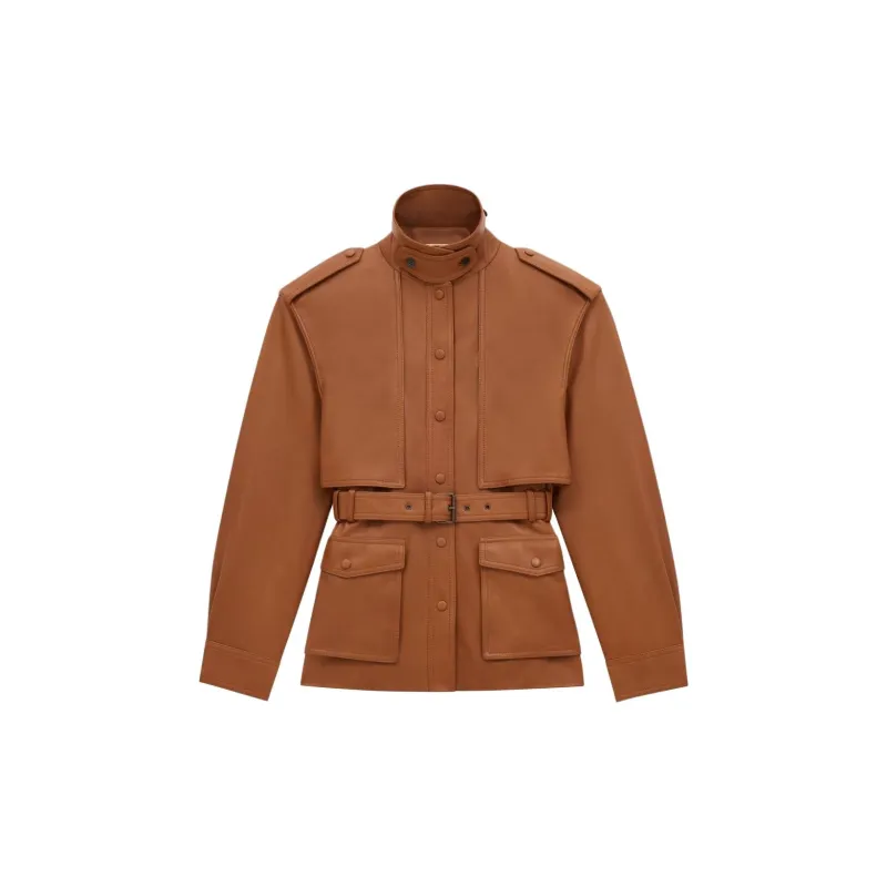 SAINT LAURENT Saharienne Button Up Belted Jacket-1