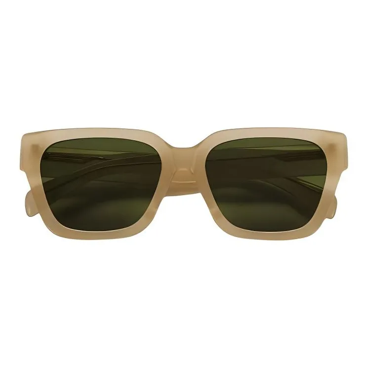PUBLIC BEACON Acetate Irregular Shape Sunglasses Unisex Light Brown-1