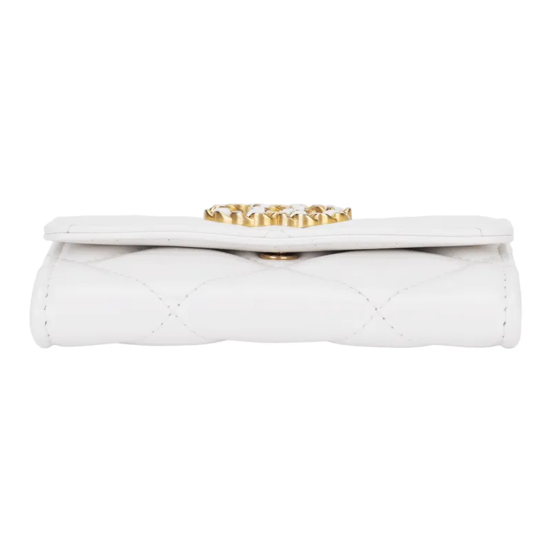 CHANEL 19Bag Bright Lambskin Card Holder Women's White-3