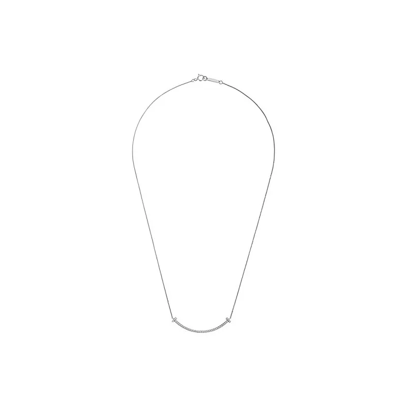 TIFFANY & CO. T Series 18K White Gold Necklaces Women's Silver-1