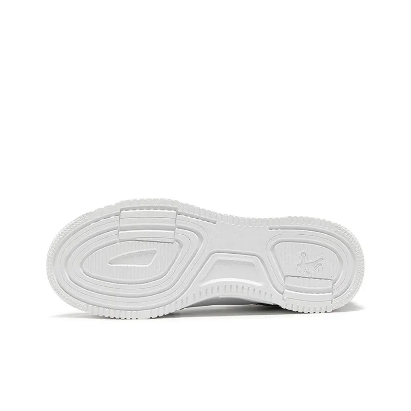 QIAODAN Slip-Resistant Cushioning High-Top Skateboard Shoes Men's White Green-4