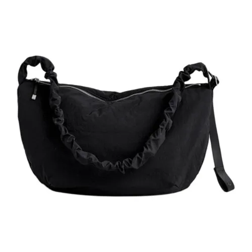 JOSEPH&STACEY Recycled Nylon Shoulder Bag Large Size Unisex Black
