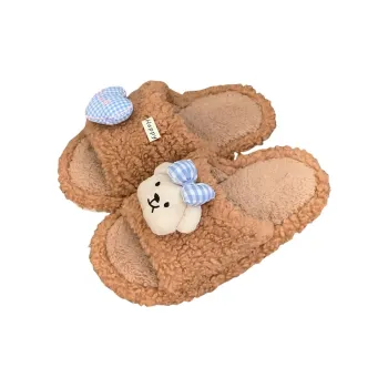 SHIGUDE Cotton Home Slippers Women's Brown