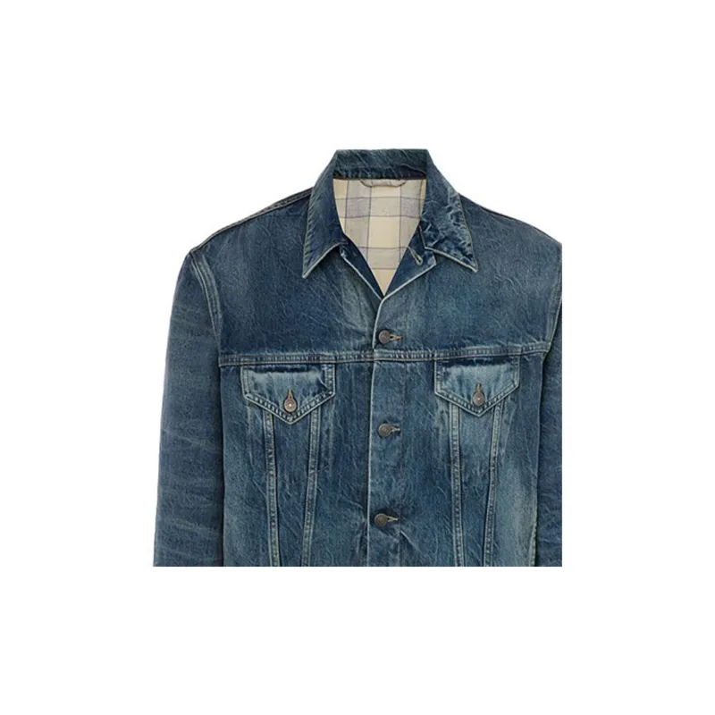 GUCCI Denim Jackets Men Blue-2