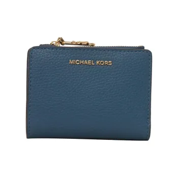 MICHAEL KORS Calfskin Wallet Small Size Women's Dark Tweed Blue