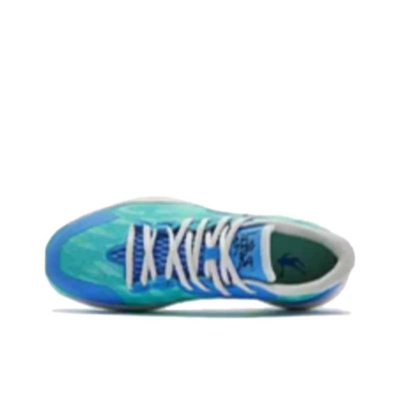 QIAODAN Anti Slip Wear Resistant Low Top Basketball Shoes Men's Frozen Blue-5