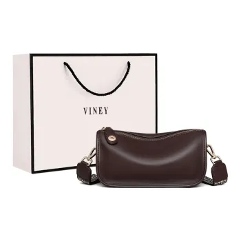 VINEY Synthetic Leather Patchwork With Cow Leather Shoulder Bag Crossbody Bag Pillow Bag Regular Women's Coffee