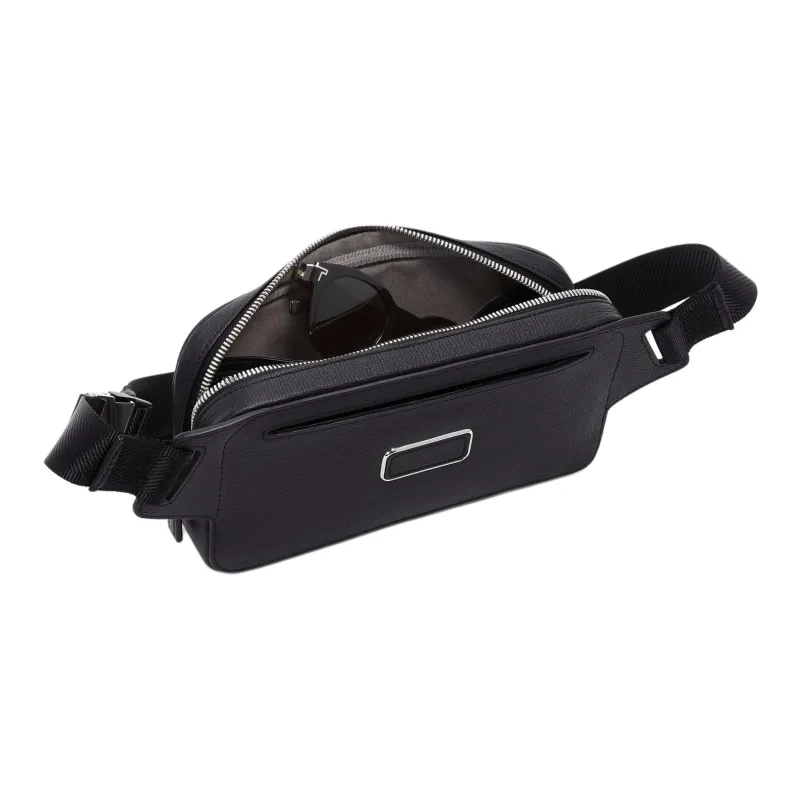TUMI Leather Sling Bag Shoulder Bag Crossbody Bag Men's Black-1