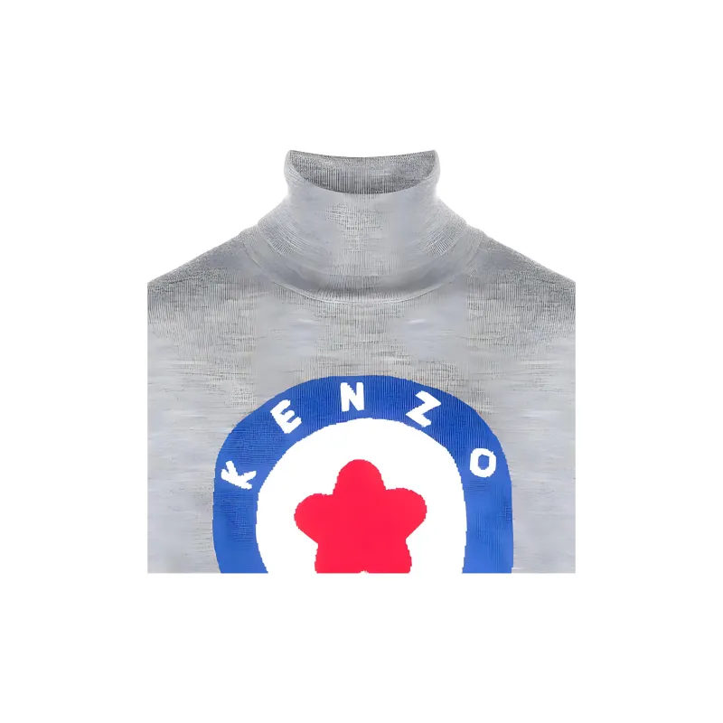 KENZO Roll Neck Logo Intarsia Knitted Jumper-4