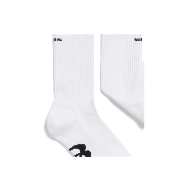 Balenciaga Crew Socks Regular Fit Men's 1 Pack White-1