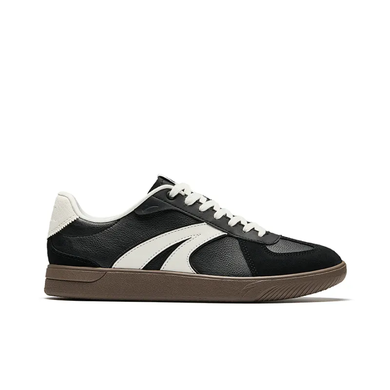 Anta German Army Trainers Wear resistant And Lightweight Low Top Skateboard Shoes Men's Black White-1