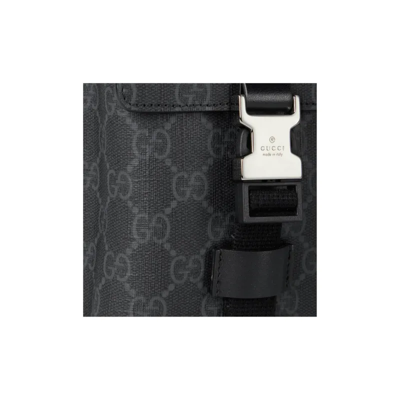GUCCI Canvas With Leather Binding Crossbody Bag Shoulder Bag Extra Mini Men's Black-6