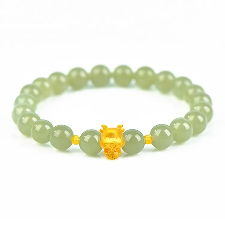 9i Hetian Jade Bracelets Pale Greenish White Jade Women's-5