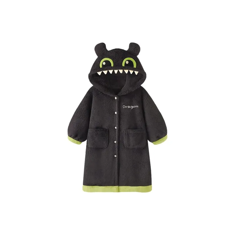 Qiao Ni Tong Bath Robes Unisex Black-0