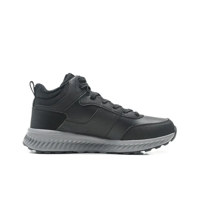 XTEP Slip Resistant Water Resistant Height Increasing High Top Casual Shoes Men's Black-1