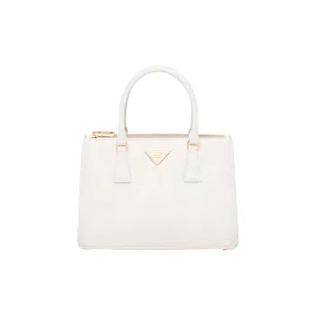 PRADA Saffiano Galleria Killer Bag Leather Handbag Shoulder Bag Crossbody Bag Medium Size Women's White