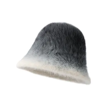 SMILING SHARK Rabbit Fur Blend Bucket Hats Women's