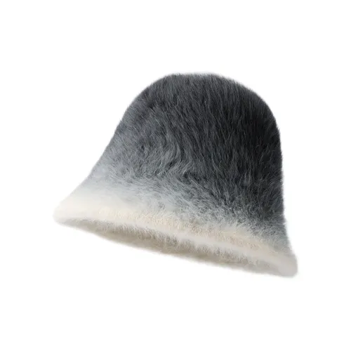 SMILING SHARK Rabbit Fur Blend Bucket Hats Women's