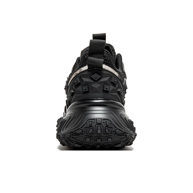 CAIHEE Anti Slip And Wear Resistant Height Increasing Low Top Chunky Sneakers Unisex Black Warrior-11