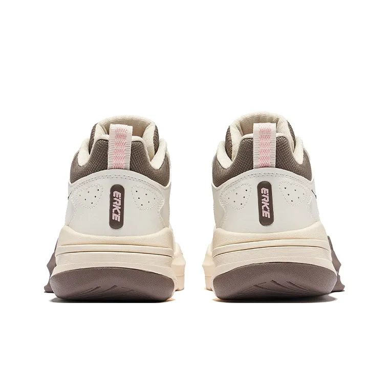 Erke Dominance 2 Warm Slip Resistant High Top Skateboard Shoes Women's Microcrystal White Brown Stone-4